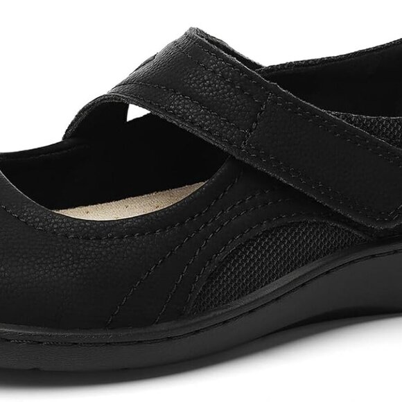 Women's Fabric Leather Mary Jane Flats Comfortable Breathable Casual Shoes - Picture 2 of 9